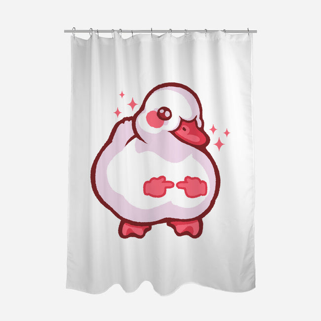 Shy Duck Fingers Touching-None-Polyester-Shower Curtain-xMorfina