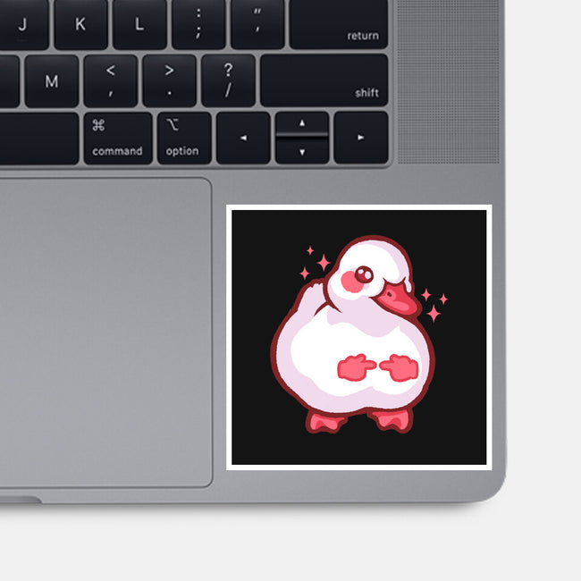Shy Duck Fingers Touching-None-Glossy-Sticker-xMorfina