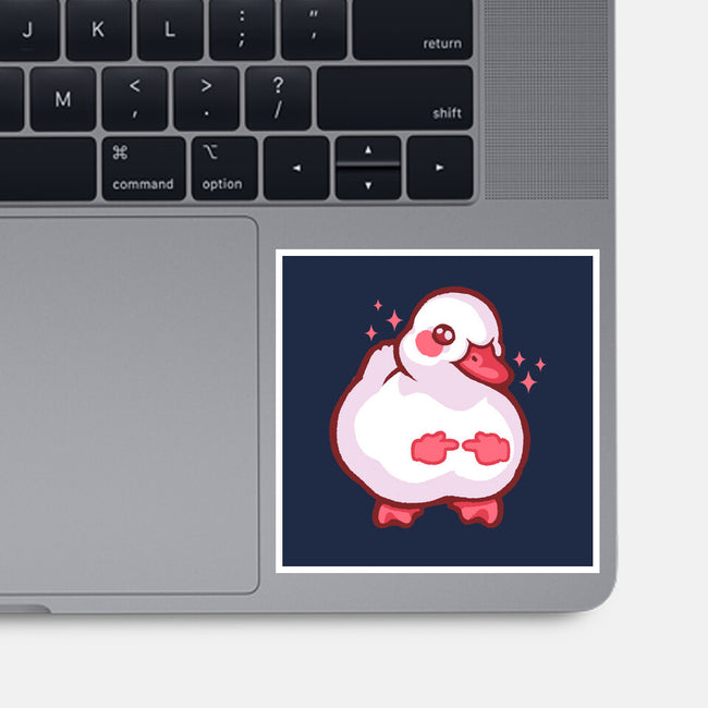 Shy Duck Fingers Touching-None-Glossy-Sticker-xMorfina