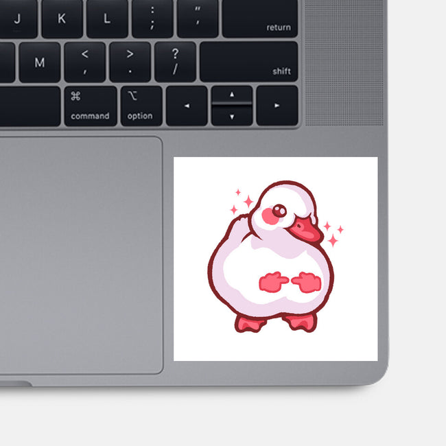 Shy Duck Fingers Touching-None-Glossy-Sticker-xMorfina