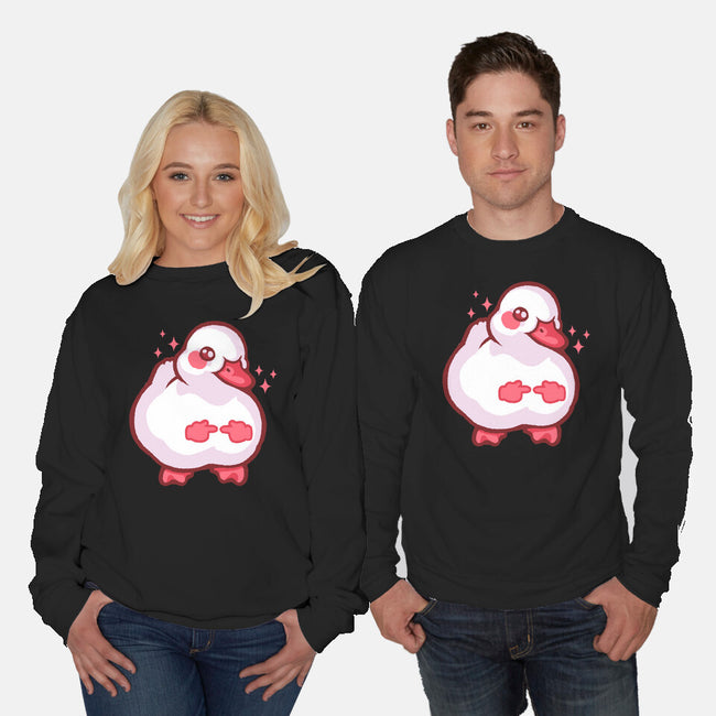 Shy Duck Fingers Touching-Unisex-Crew Neck-Sweatshirt-xMorfina