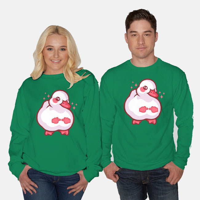 Shy Duck Fingers Touching-Unisex-Crew Neck-Sweatshirt-xMorfina