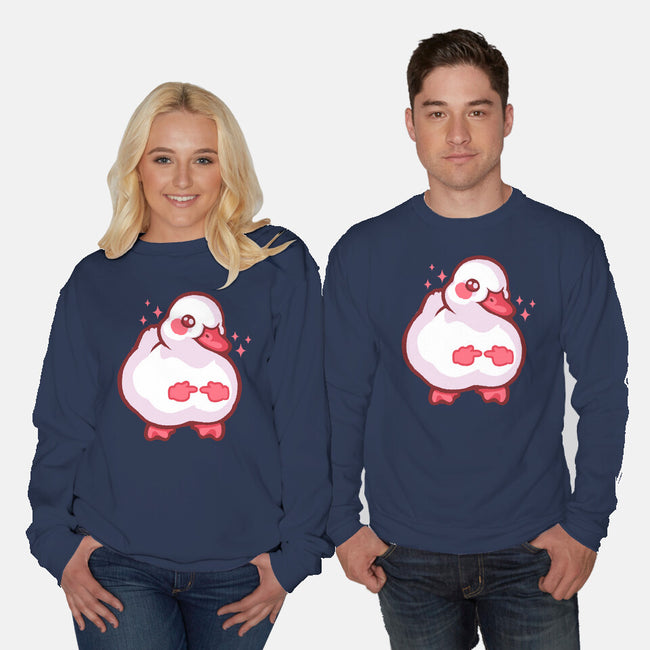 Shy Duck Fingers Touching-Unisex-Crew Neck-Sweatshirt-xMorfina