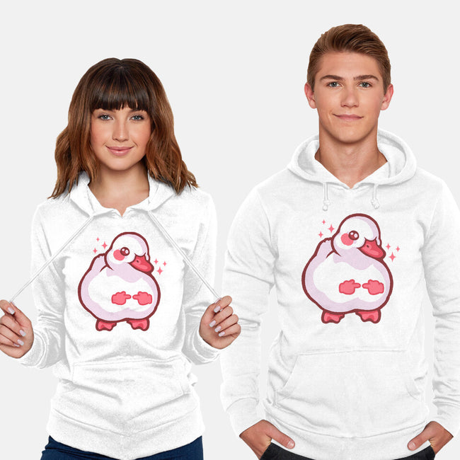 Shy Duck Fingers Touching-Unisex-Pullover-Sweatshirt-xMorfina