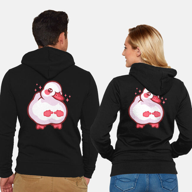 Shy Duck Fingers Touching-Unisex-Zip-Up-Sweatshirt-xMorfina