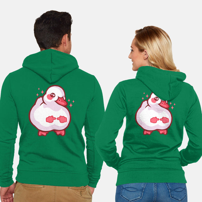 Shy Duck Fingers Touching-Unisex-Zip-Up-Sweatshirt-xMorfina
