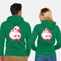Shy Duck Fingers Touching-Unisex-Zip-Up-Sweatshirt-xMorfina