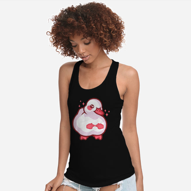 Shy Duck Fingers Touching-Womens-Racerback-Tank-xMorfina