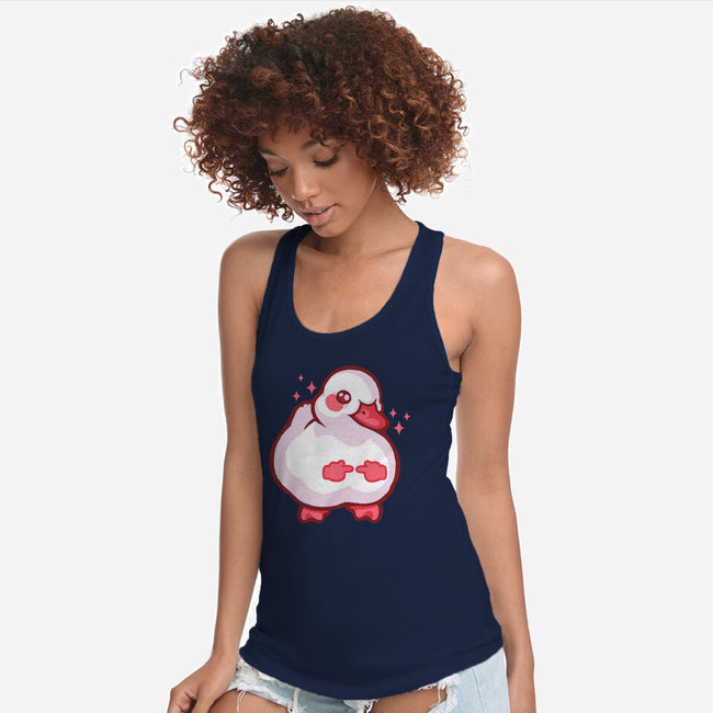 Shy Duck Fingers Touching-Womens-Racerback-Tank-xMorfina