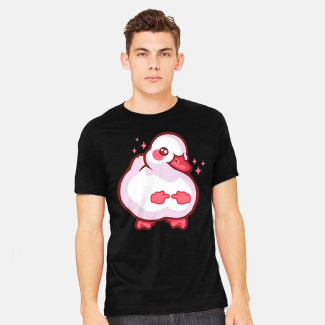 Shy Duck Fingers Touching-Mens-Heavyweight-Tee-xMorfina