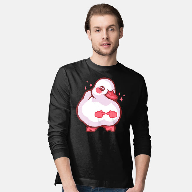 Shy Duck Fingers Touching-Mens-Long Sleeved-Tee-xMorfina