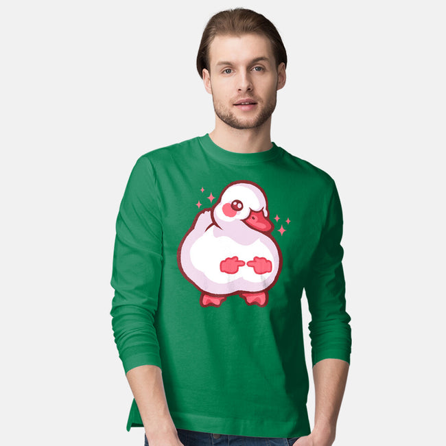 Shy Duck Fingers Touching-Mens-Long Sleeved-Tee-xMorfina