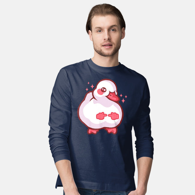 Shy Duck Fingers Touching-Mens-Long Sleeved-Tee-xMorfina