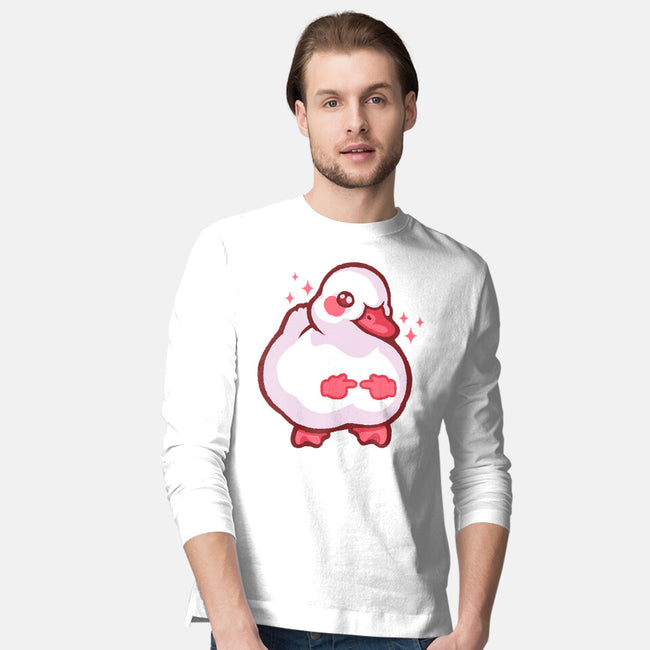 Shy Duck Fingers Touching-Mens-Long Sleeved-Tee-xMorfina