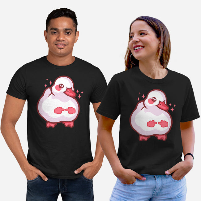 Shy Duck Fingers Touching-Unisex-Basic-Tee-xMorfina