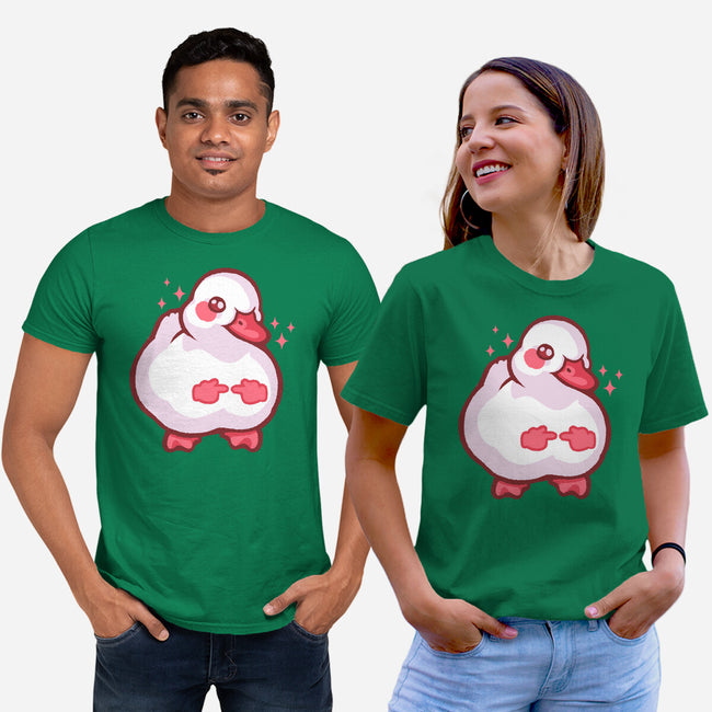 Shy Duck Fingers Touching-Unisex-Basic-Tee-xMorfina