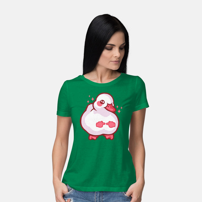 Shy Duck Fingers Touching-Womens-Basic-Tee-xMorfina