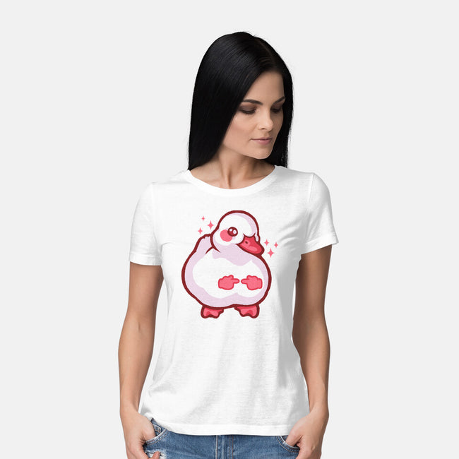Shy Duck Fingers Touching-Womens-Basic-Tee-xMorfina