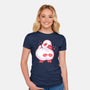 Shy Duck Fingers Touching-Womens-Fitted-Tee-xMorfina