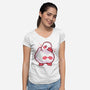 Shy Duck Fingers Touching-Womens-V-Neck-Tee-xMorfina