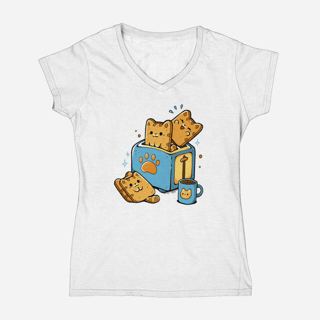 Kittoast-Womens-V-Neck-Tee-Vallina84