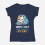 I Have Plans With My Cat-Womens-V-Neck-Tee-Vallina84