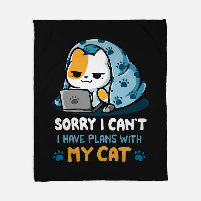 I Have Plans With My Cat-None-Fleece-Blanket-Vallina84
