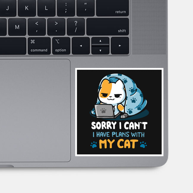 I Have Plans With My Cat-None-Glossy-Sticker-Vallina84