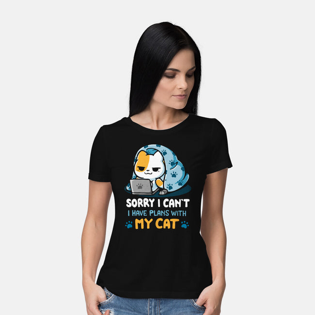 I Have Plans With My Cat-Womens-Basic-Tee-Vallina84