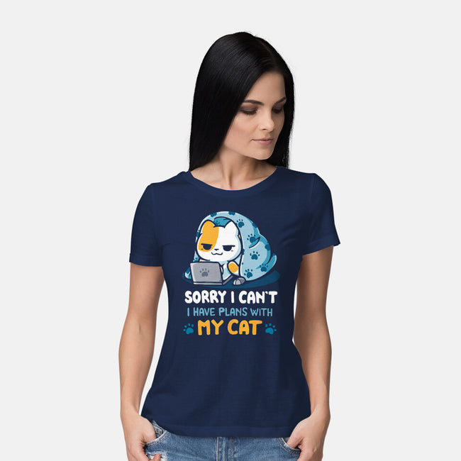 I Have Plans With My Cat-Womens-Basic-Tee-Vallina84