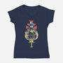 The Jones Crusade-Womens-V-Neck-Tee-zascanauta
