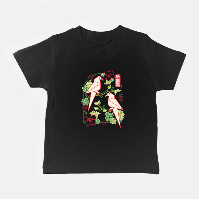 Origami Parrot-Baby-Basic-Tee-NemiMakeit
