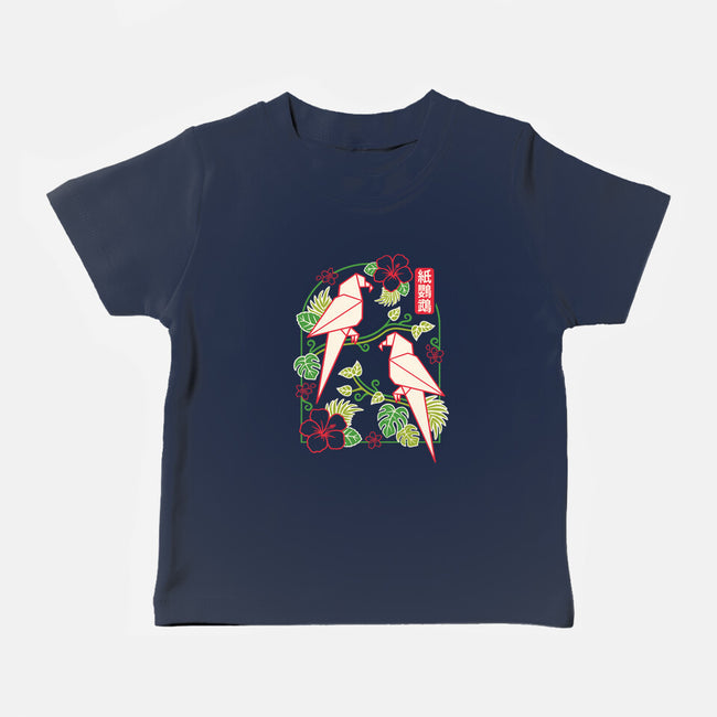 Origami Parrot-Baby-Basic-Tee-NemiMakeit