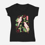 Origami Parrot-Womens-V-Neck-Tee-NemiMakeit