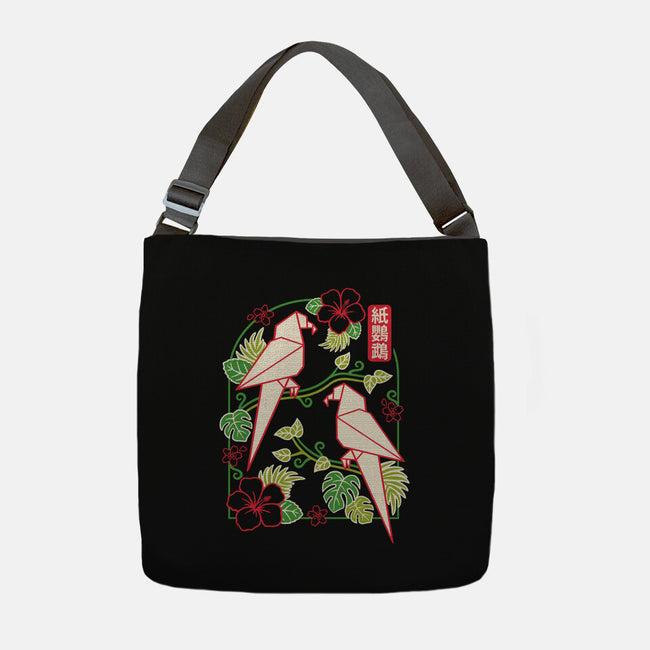 Origami Parrot-None-Adjustable Tote-Bag-NemiMakeit