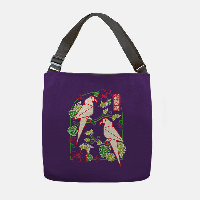 Origami Parrot-None-Adjustable Tote-Bag-NemiMakeit