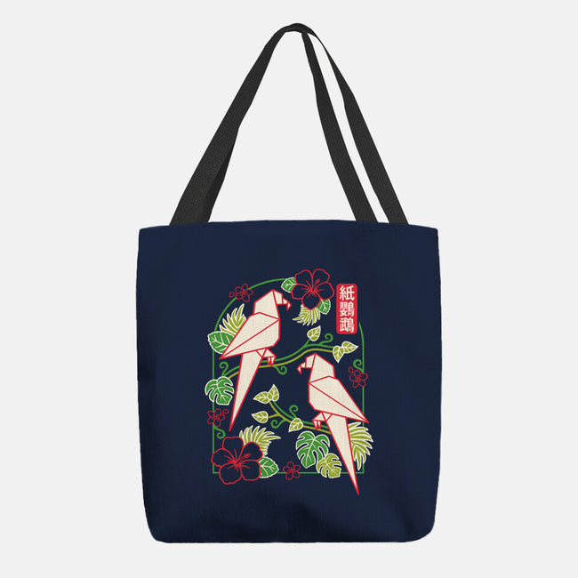 Origami Parrot-None-Basic Tote-Bag-NemiMakeit