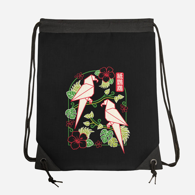 Origami Parrot-None-Drawstring-Bag-NemiMakeit