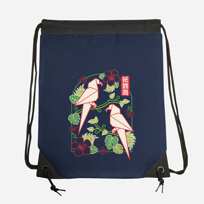 Origami Parrot-None-Drawstring-Bag-NemiMakeit