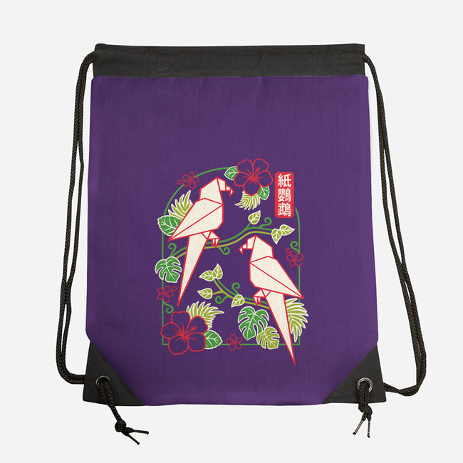 Origami Parrot-None-Drawstring-Bag-NemiMakeit