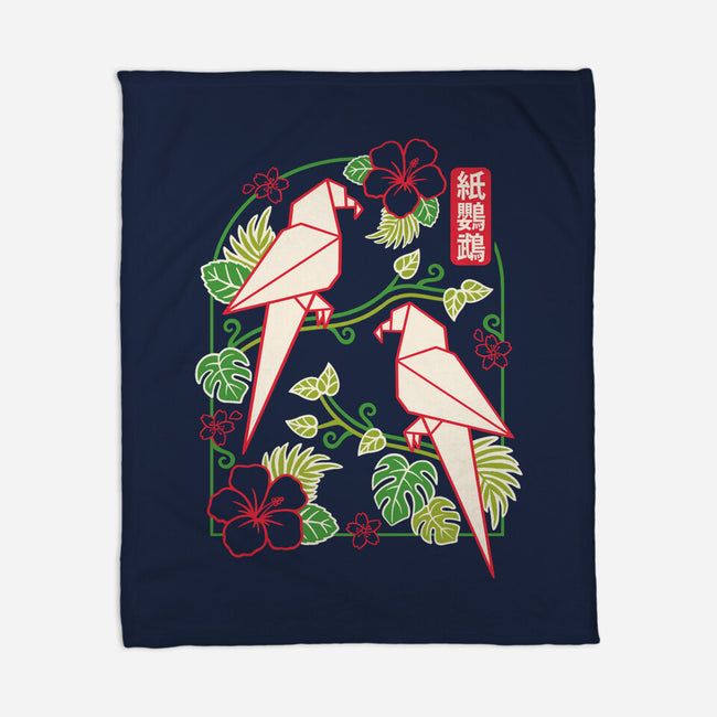 Origami Parrot-None-Fleece-Blanket-NemiMakeit