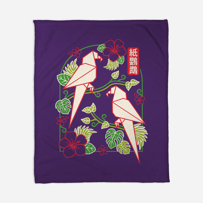 Origami Parrot-None-Fleece-Blanket-NemiMakeit