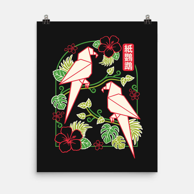 Origami Parrot-None-Matte-Poster-NemiMakeit