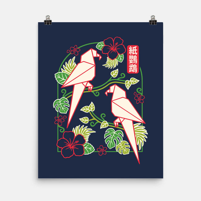 Origami Parrot-None-Matte-Poster-NemiMakeit