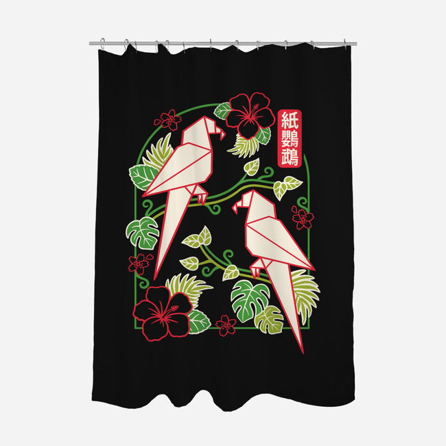 Origami Parrot-None-Polyester-Shower Curtain-NemiMakeit