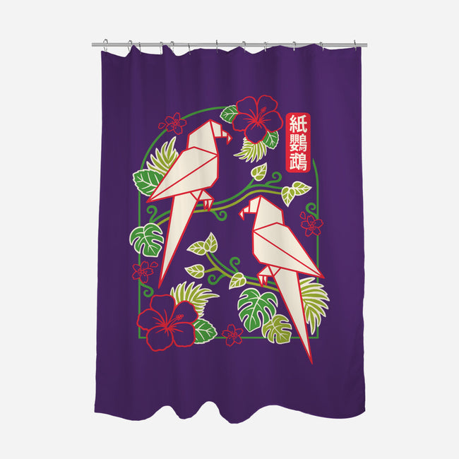Origami Parrot-None-Polyester-Shower Curtain-NemiMakeit