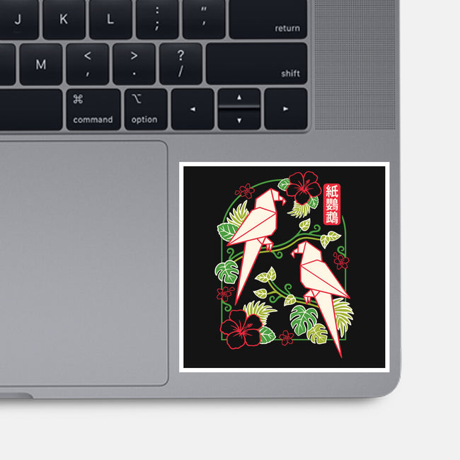 Origami Parrot-None-Glossy-Sticker-NemiMakeit