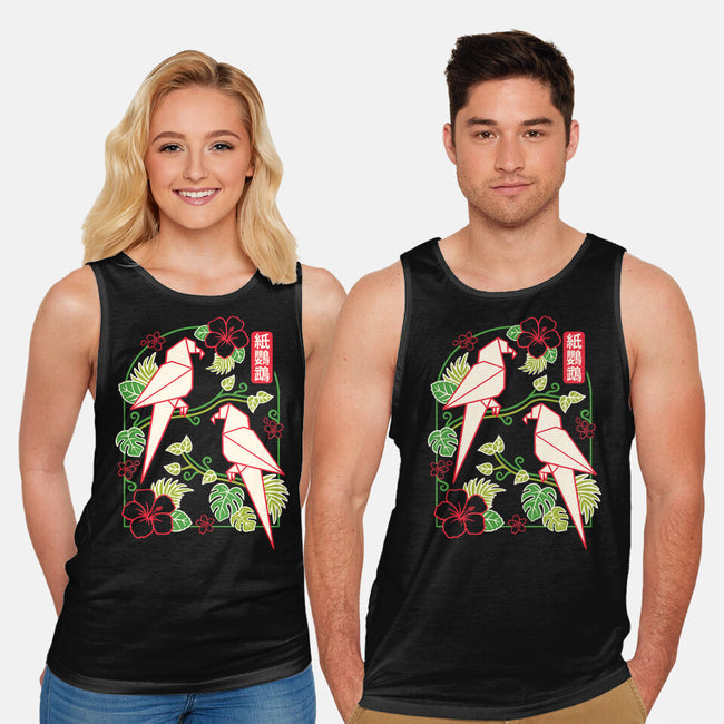 Origami Parrot-Unisex-Basic-Tank-NemiMakeit