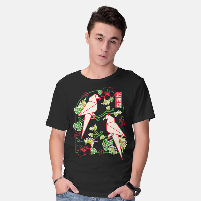 Origami Parrot-Mens-Basic-Tee-NemiMakeit