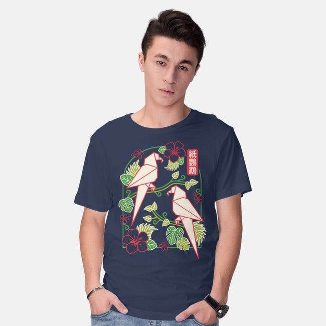 Origami Parrot-Mens-Basic-Tee-NemiMakeit